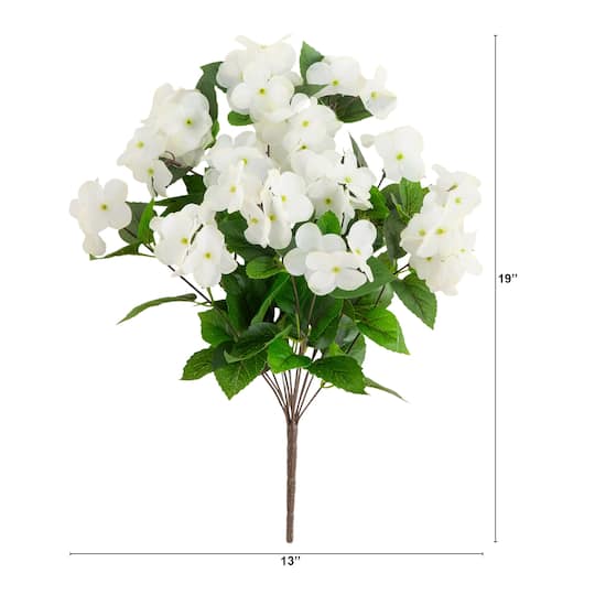 19" UV Resistant Artificial Hydrangea Bushes
